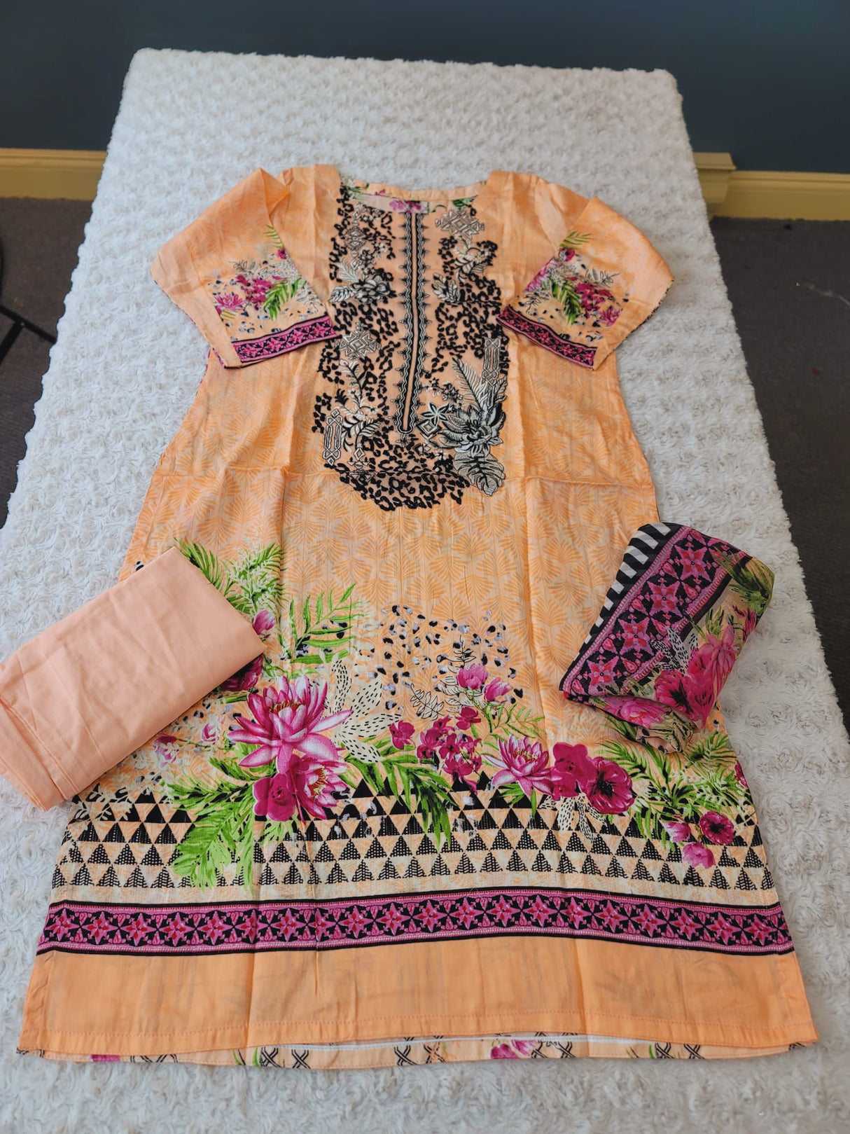 Indian Stitched Embroidery Suit Ready To Ship
