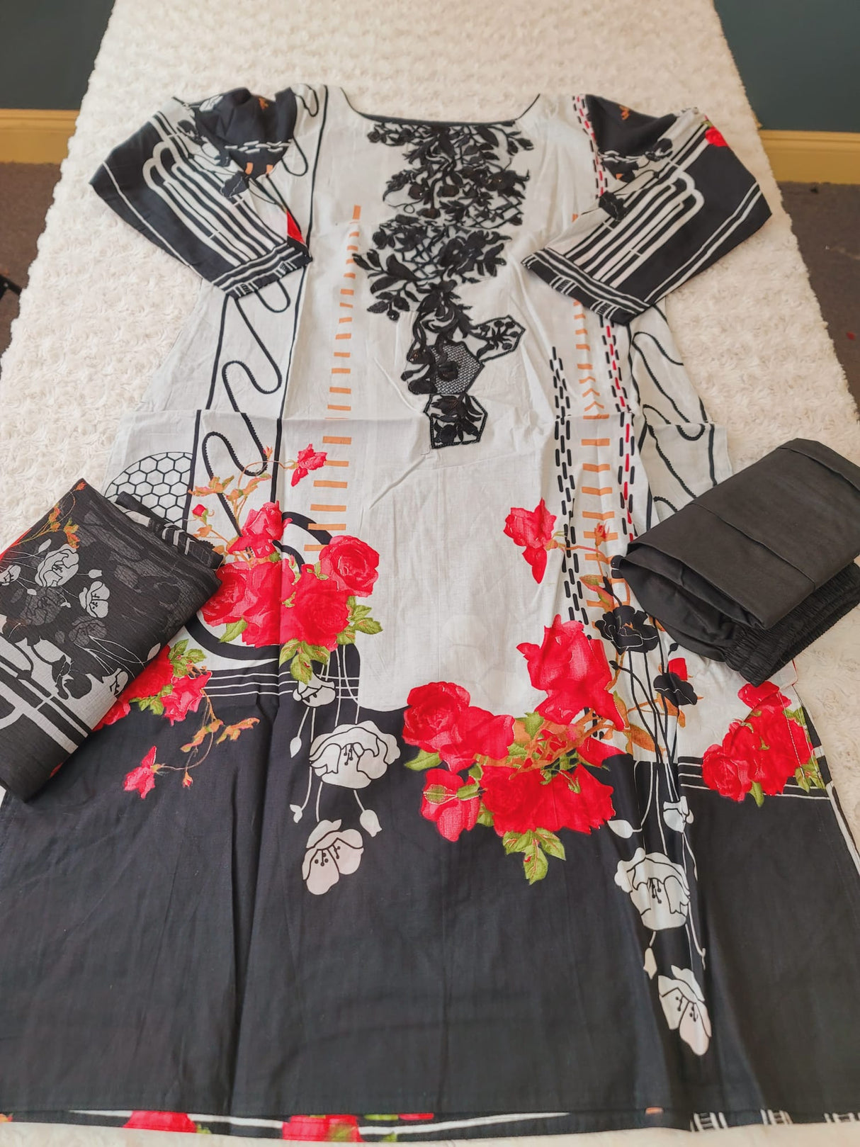 Indian Stitched Embroidery Suit Ready To Ship