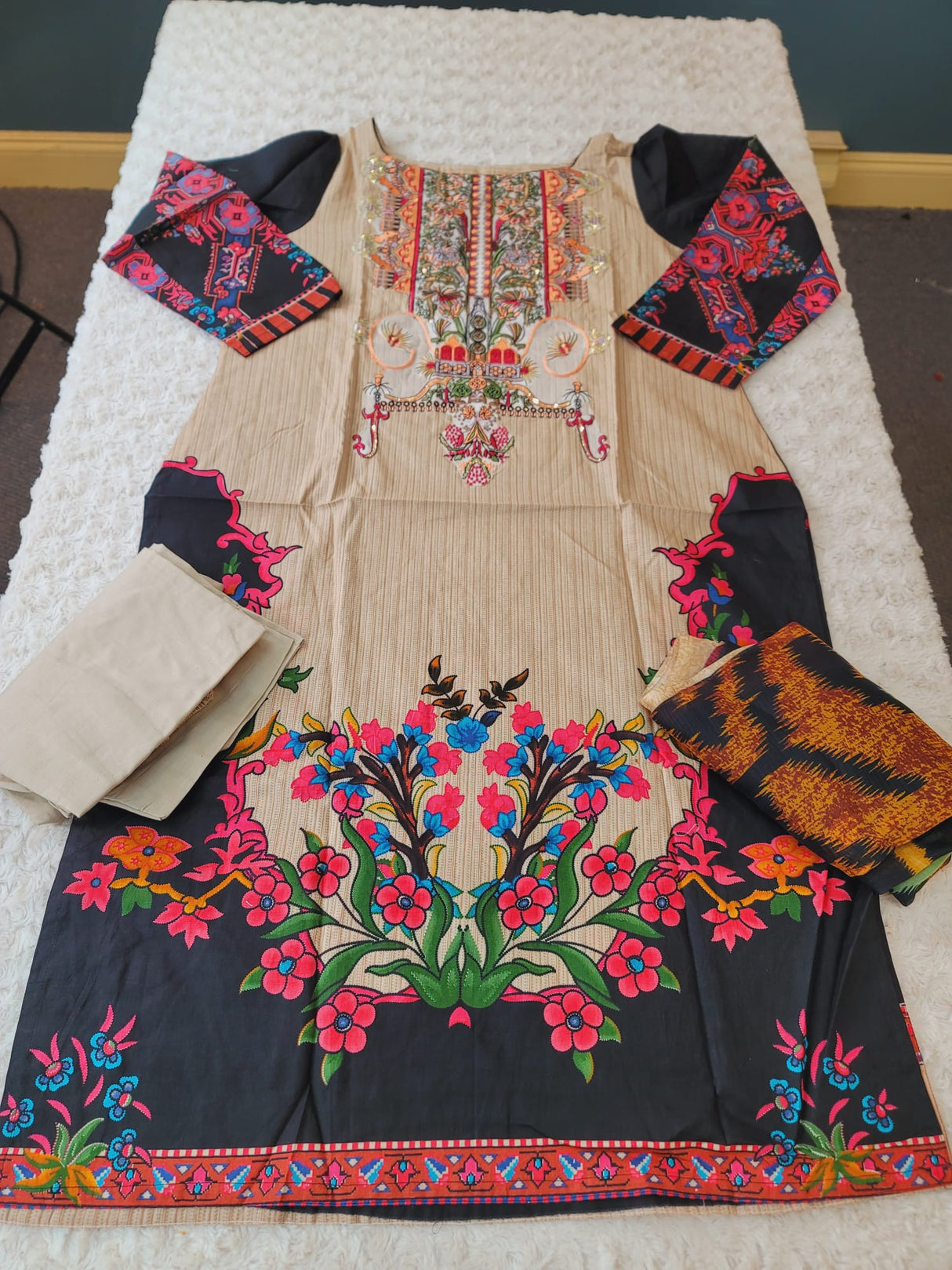 Indian Stitched Embroidery Suit Ready To Ship