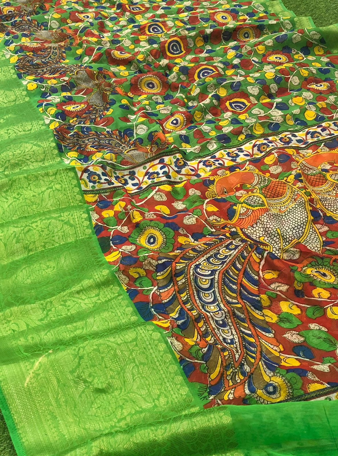Kalamkari Saree With Blouse Pc