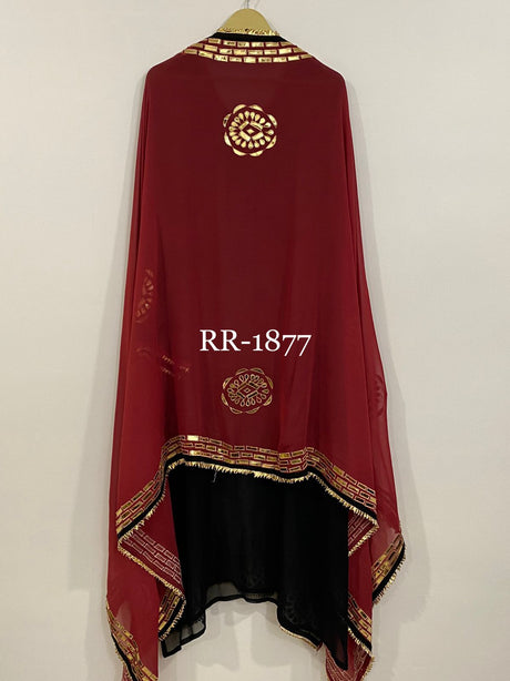 Pure Georgette Stitch kurta With Beautiful Leatherette Work, Pure Georgette Ready To Wear Garara With Attached Lining And Elegant Leatherette Work, Pure Georgette Heavy Full Size Dupatta With Beautiful Leatherette Work