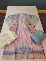 Pakistani lawn Embroidered Salwar kameez Ready To Ship