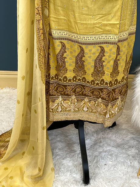 Pakistani Stitched lawn Embroidered Salwar kameez ready to ship