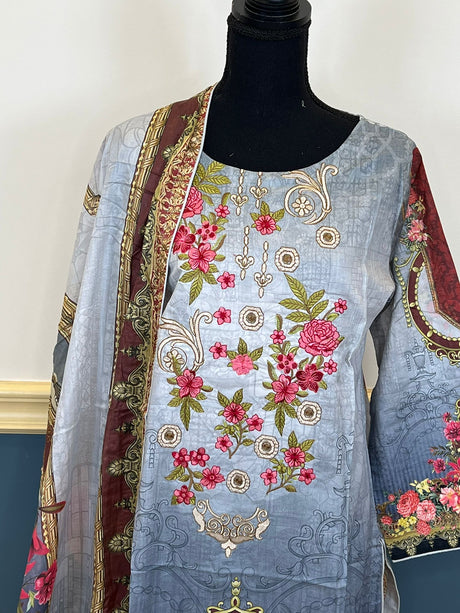 Pakistani Stitched Embroidered lawn Salwar kameez ready to ship