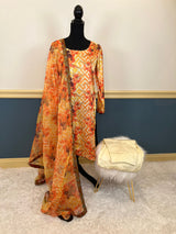 Super Soft Raw Silk Kamiz With Digital Printed Organza Dupatta