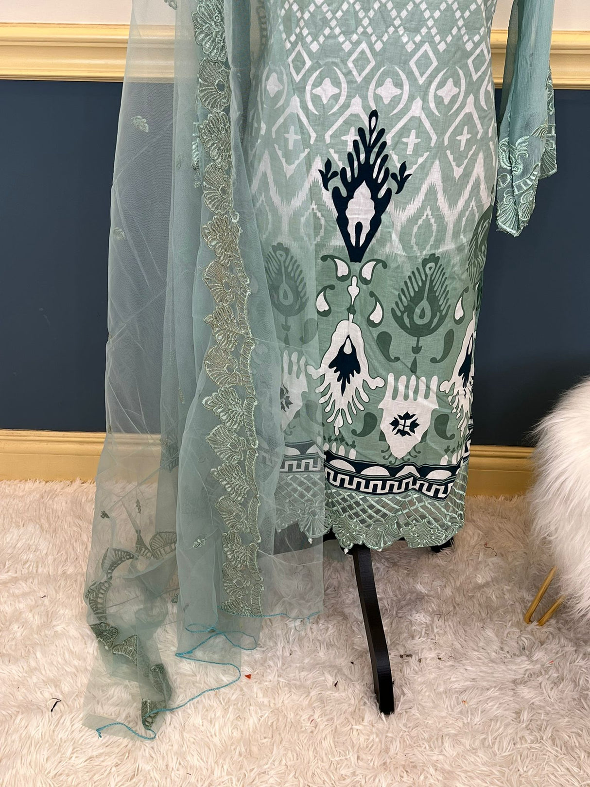 Indian Cotton Stitched Embroidery Suit Ready To Ship