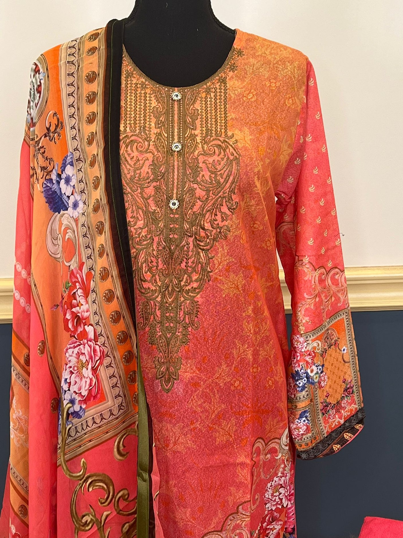 Pakistani Stitched Embroidery luxury  lawn Dresses Ready To Ship