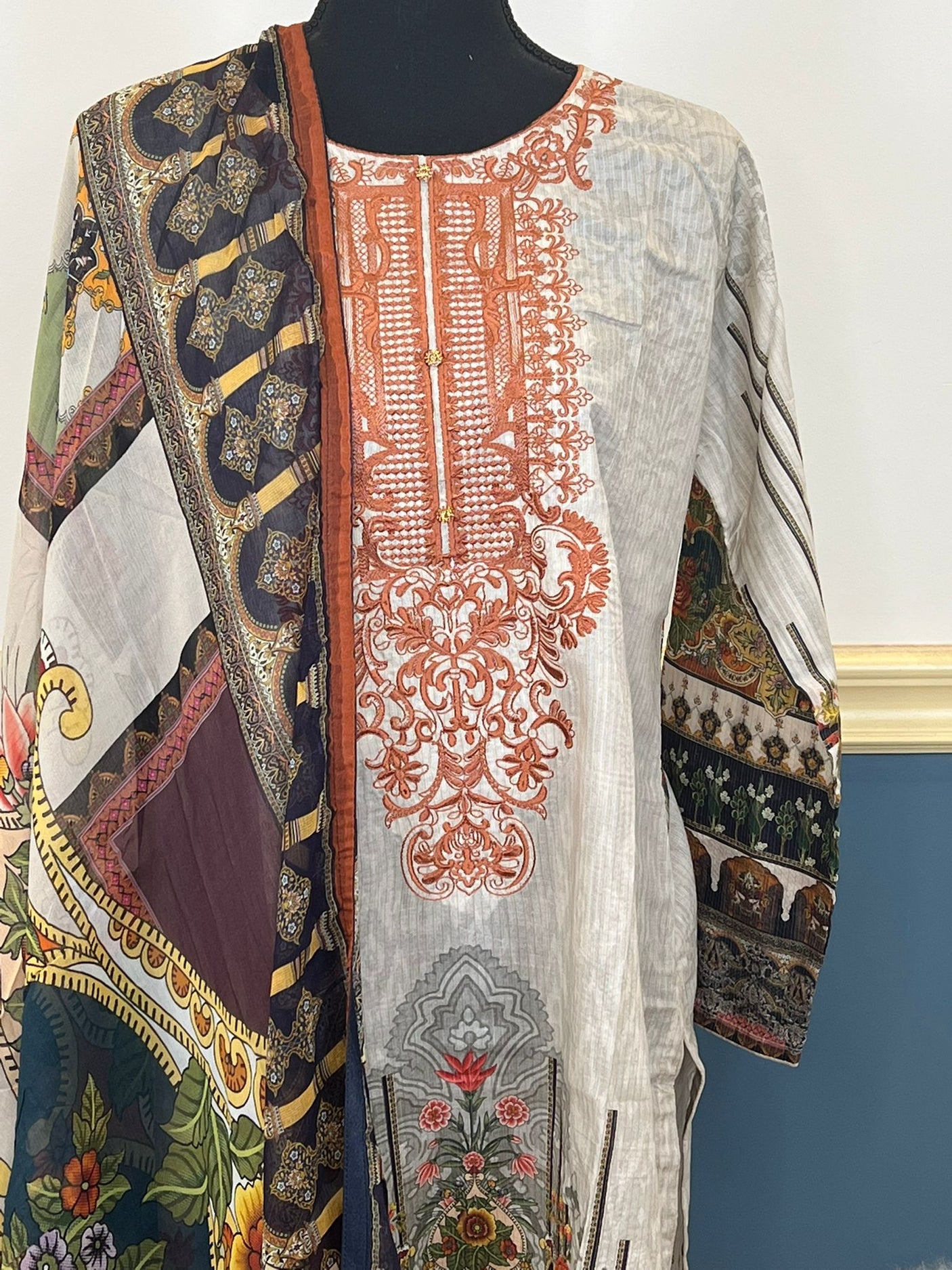 Pakistani Stitched Embroidery luxury  lawn Dresses Ready To Ship