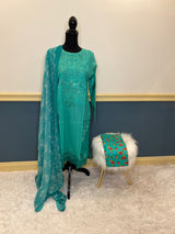 Pakistani Stitched Embroidered lawn Salwar kameez ready to ship