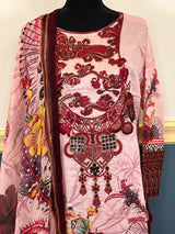 Pakistani Stitched Luxury Embroidered lawn Salwar kameez ready to ship