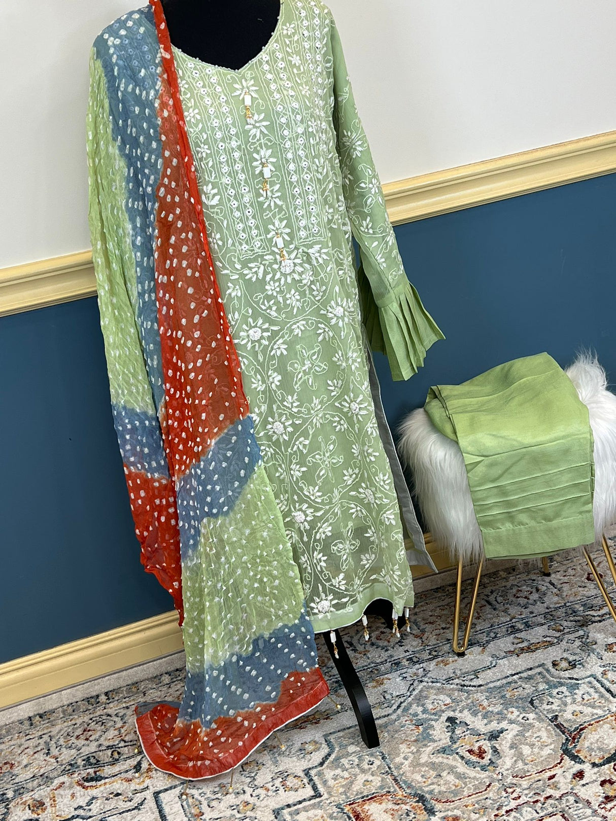 Hand Made Chunri Pakka Bor Jall Suits