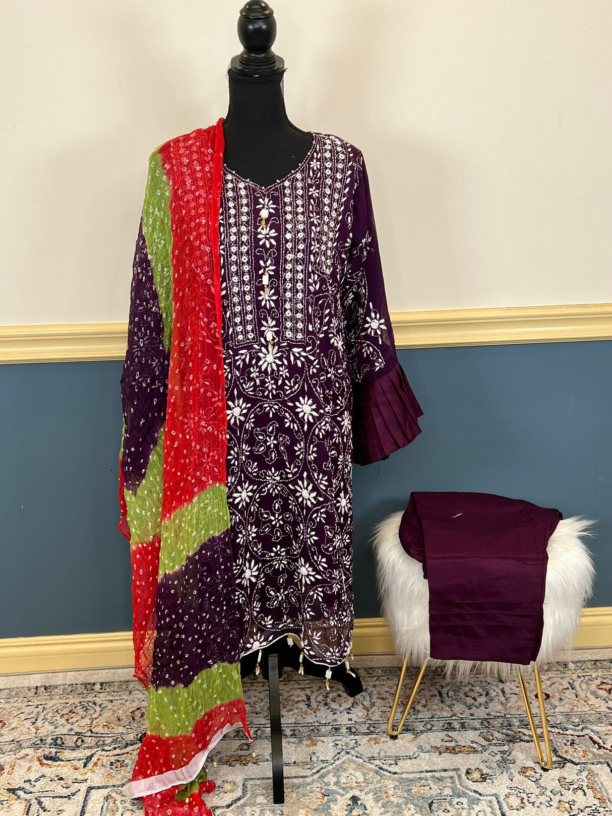 Hand Made Chunri Pakka Bor Jall Suits