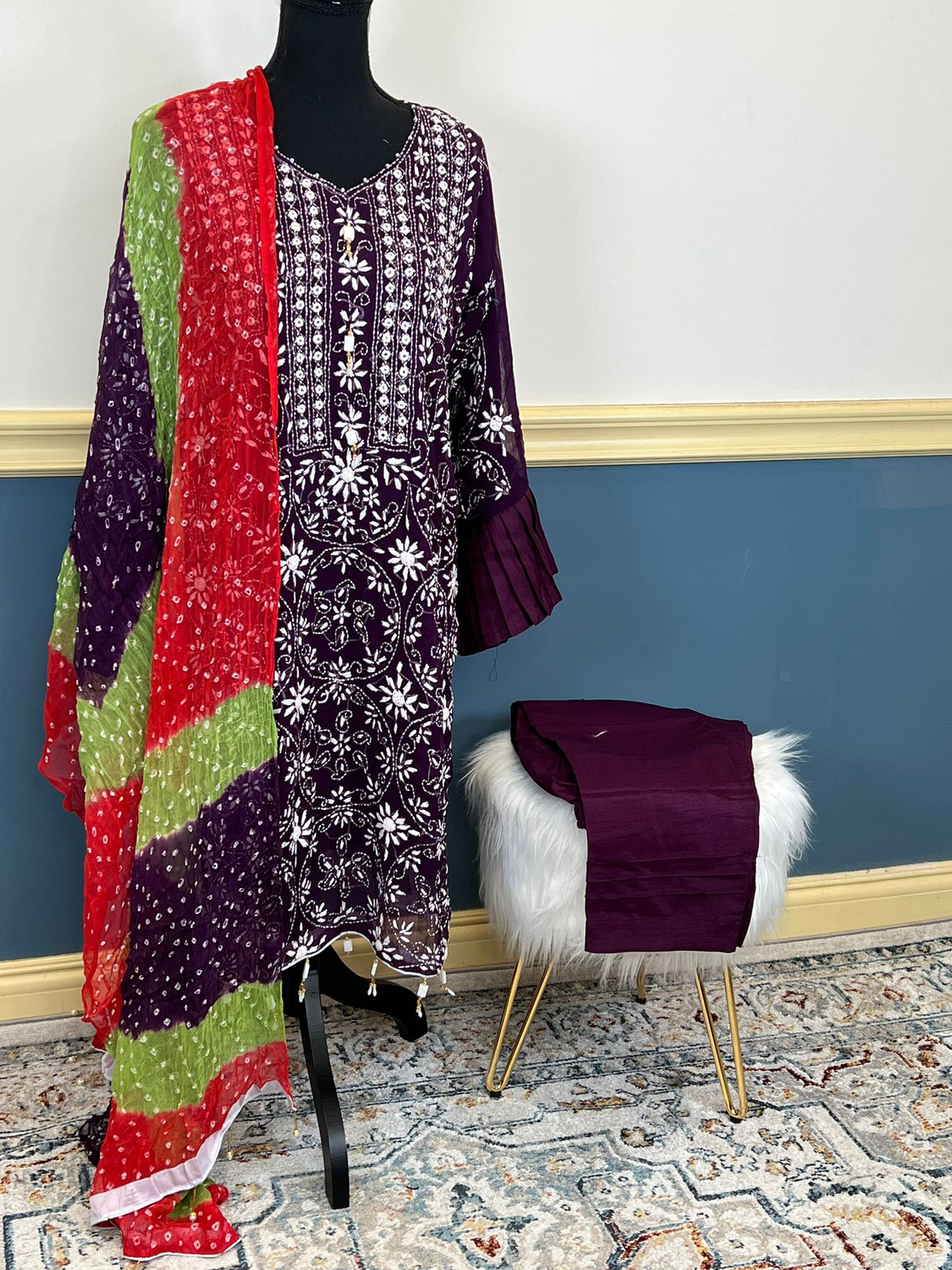 Hand Made Chunri Pakka Bor Jall Suits