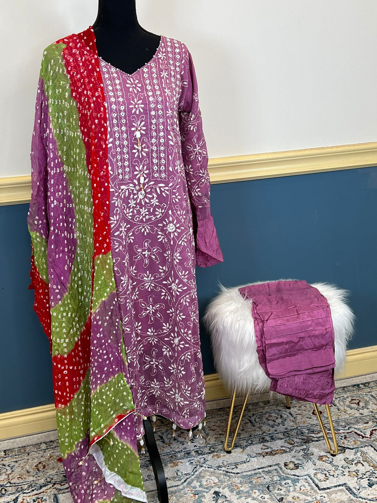 Hand Made Chunri Pakka Bor Jall Suits