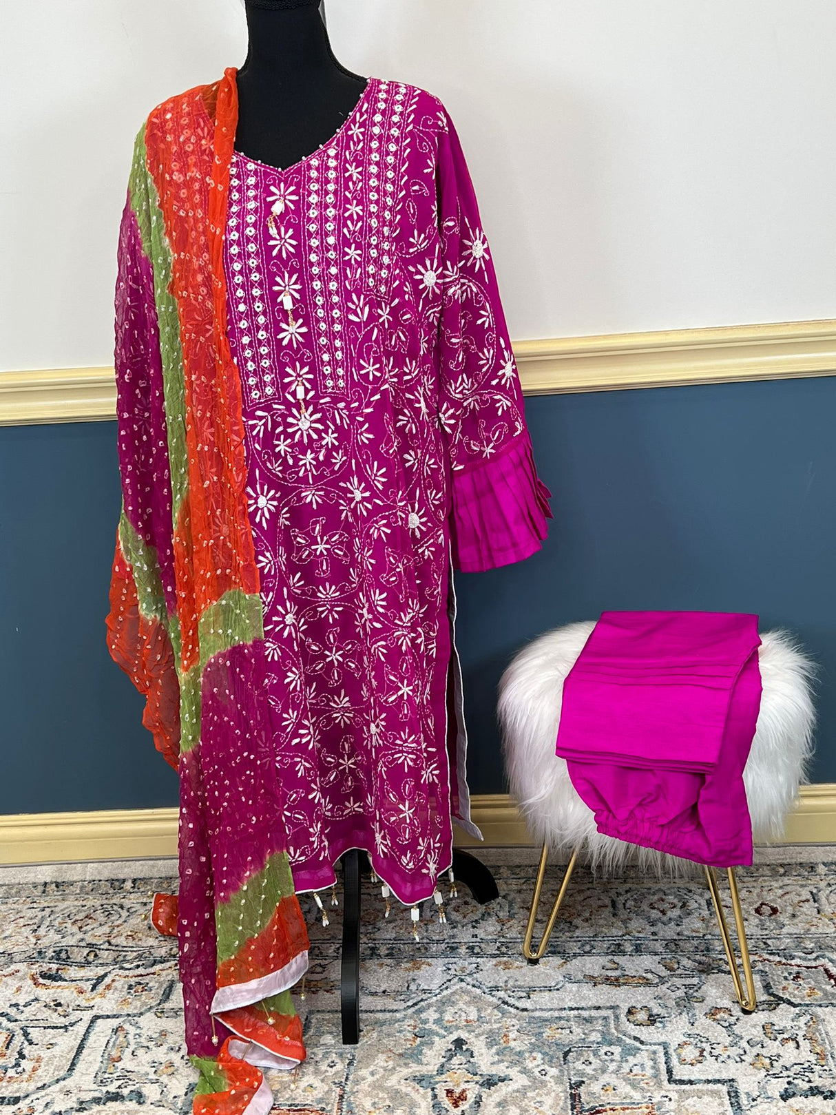 Hand Made Chunri Pakka Bor Jall Suits