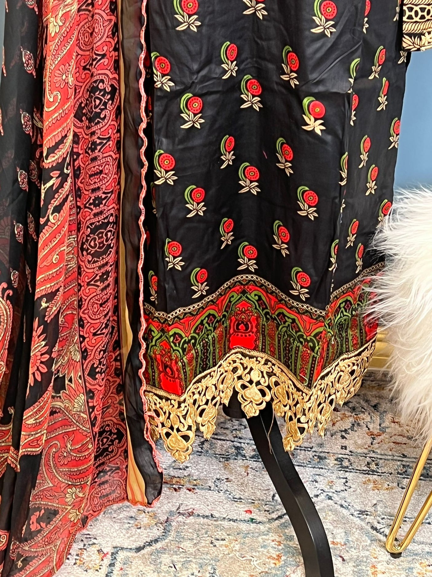 Pakistani Stitched lawn Embroidered Salwar kameez ready to ship