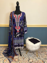 Pakistani Stitched lawn Embroidered Salwar kameez ready to ship