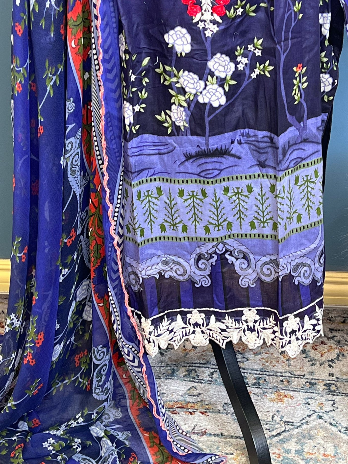 Pakistani Stitched lawn Embroidered Salwar kameez ready to ship