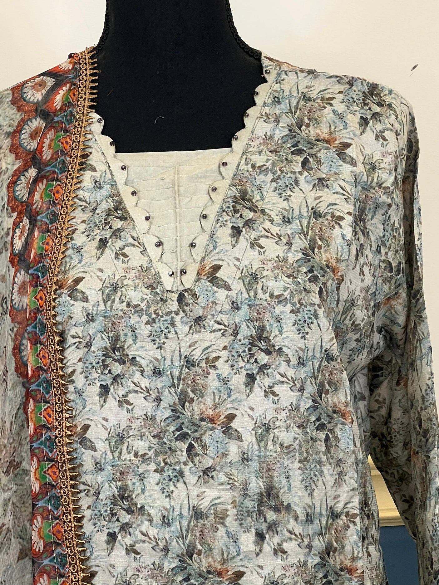 Pure silk kamiz and pant with pure chiffon dupatta