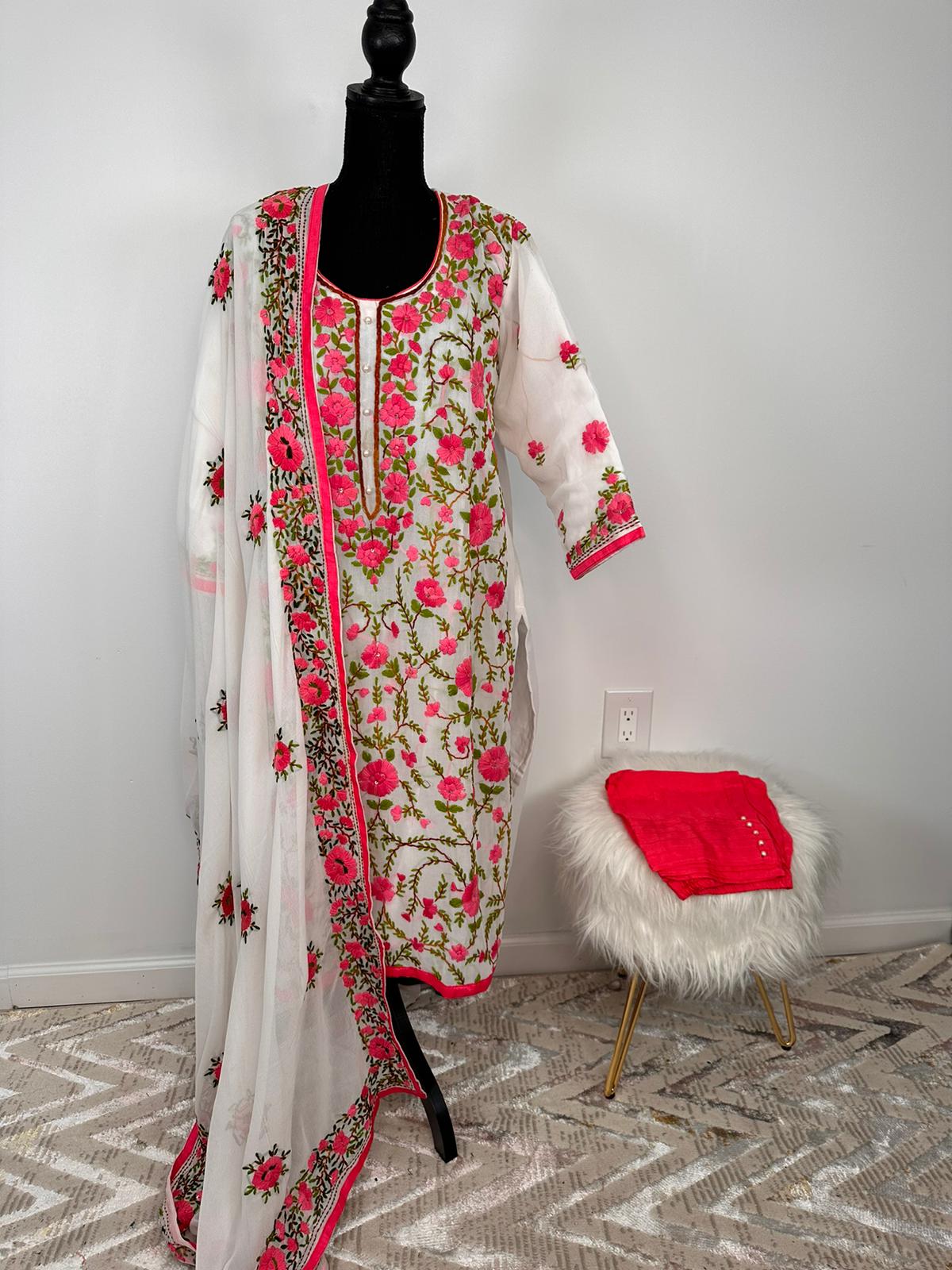 Gulabo Jaipuri Georgette Gota Patti Embroidered & Hand Hmbroidered Set