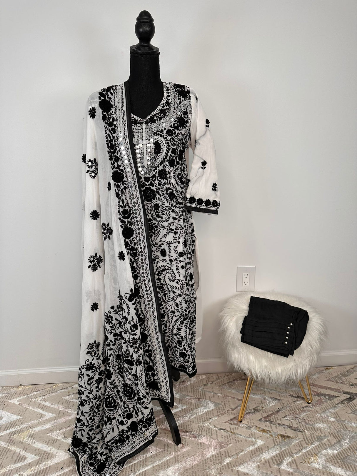 Gulabo Jaipuri Georgette Gota Patti Embroidered & Hand Hmbroidered Set