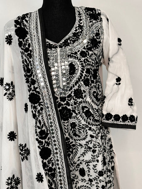 Gulabo Jaipuri Georgette Gota Patti Embroidered & Hand Hmbroidered Set