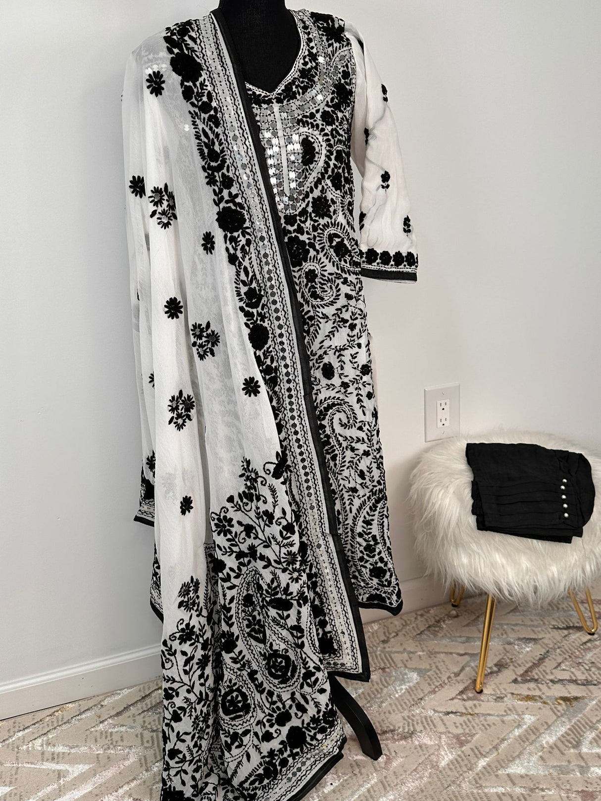 Gulabo Jaipuri Georgette Gota Patti Embroidered & Hand Hmbroidered Set