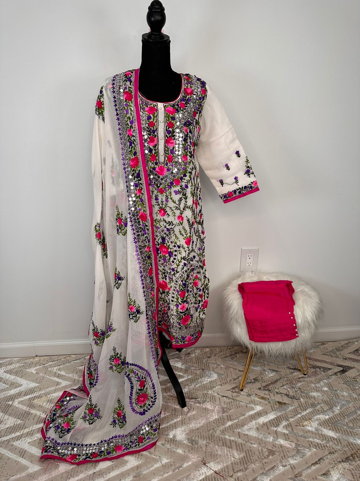 Gulabo Jaipuri Georgette Gota Patti Embroidered & Hand Hmbroidered Set