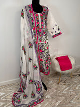 Gulabo Jaipuri Georgette Gota Patti Embroidered & Hand Hmbroidered Set