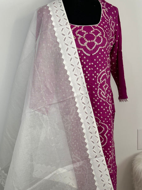 Pure Cotton Kamiz with Applique Dupatta