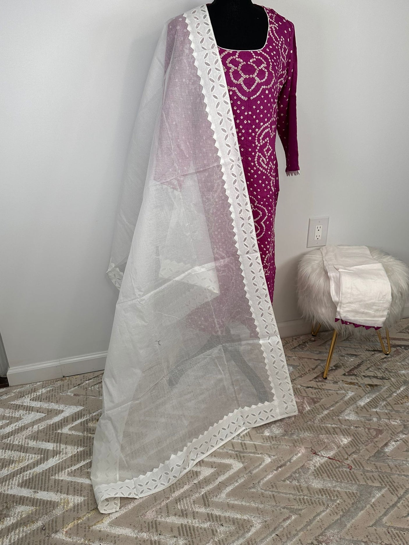 Pure Cotton Kamiz with Applique Dupatta