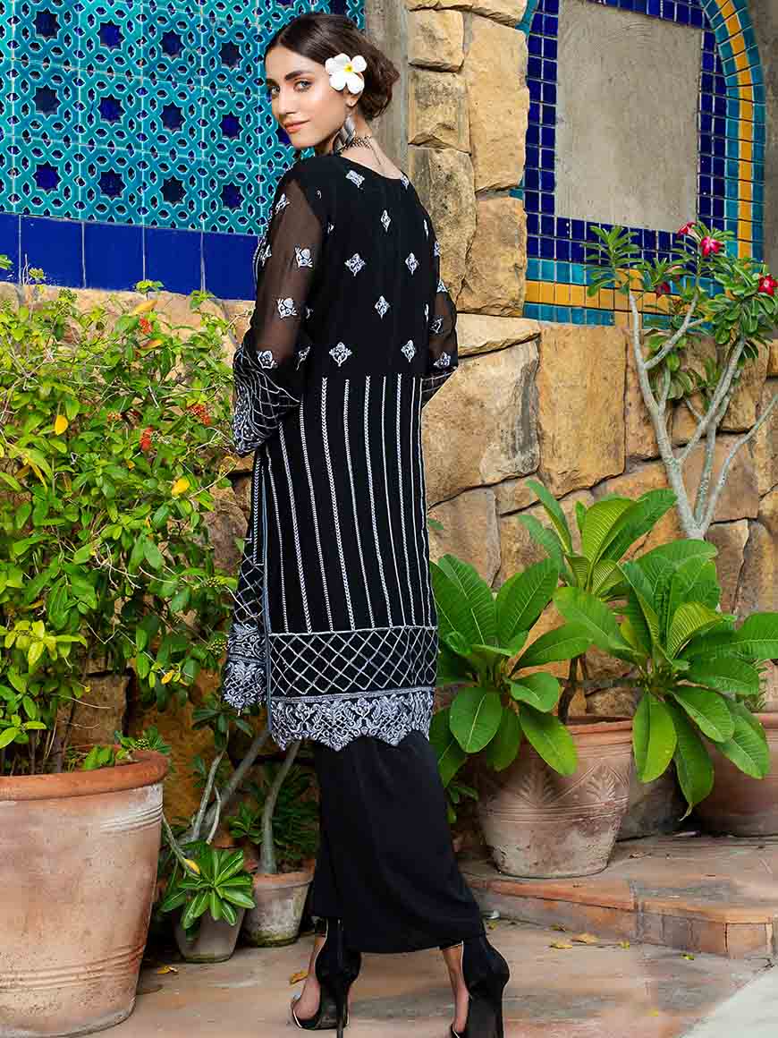 Zephyr Chiffon Embroidered Kurti 2 pcs-100% Original Guaranteed