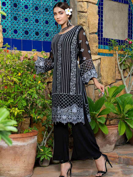 Zephyr Chiffon Embroidered Kurti 2 pcs-100% Original Guaranteed