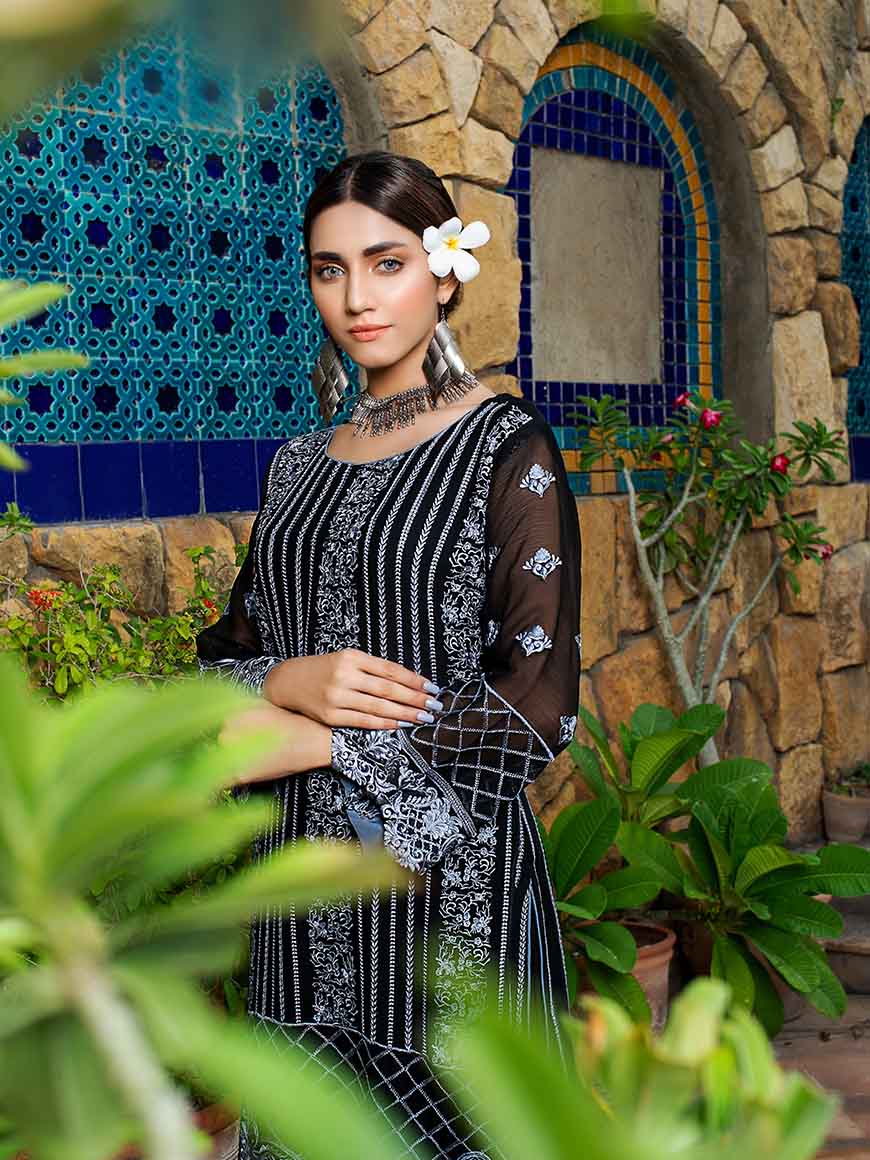 Zephyr Chiffon Embroidered Kurti 2 pcs-100% Original Guaranteed