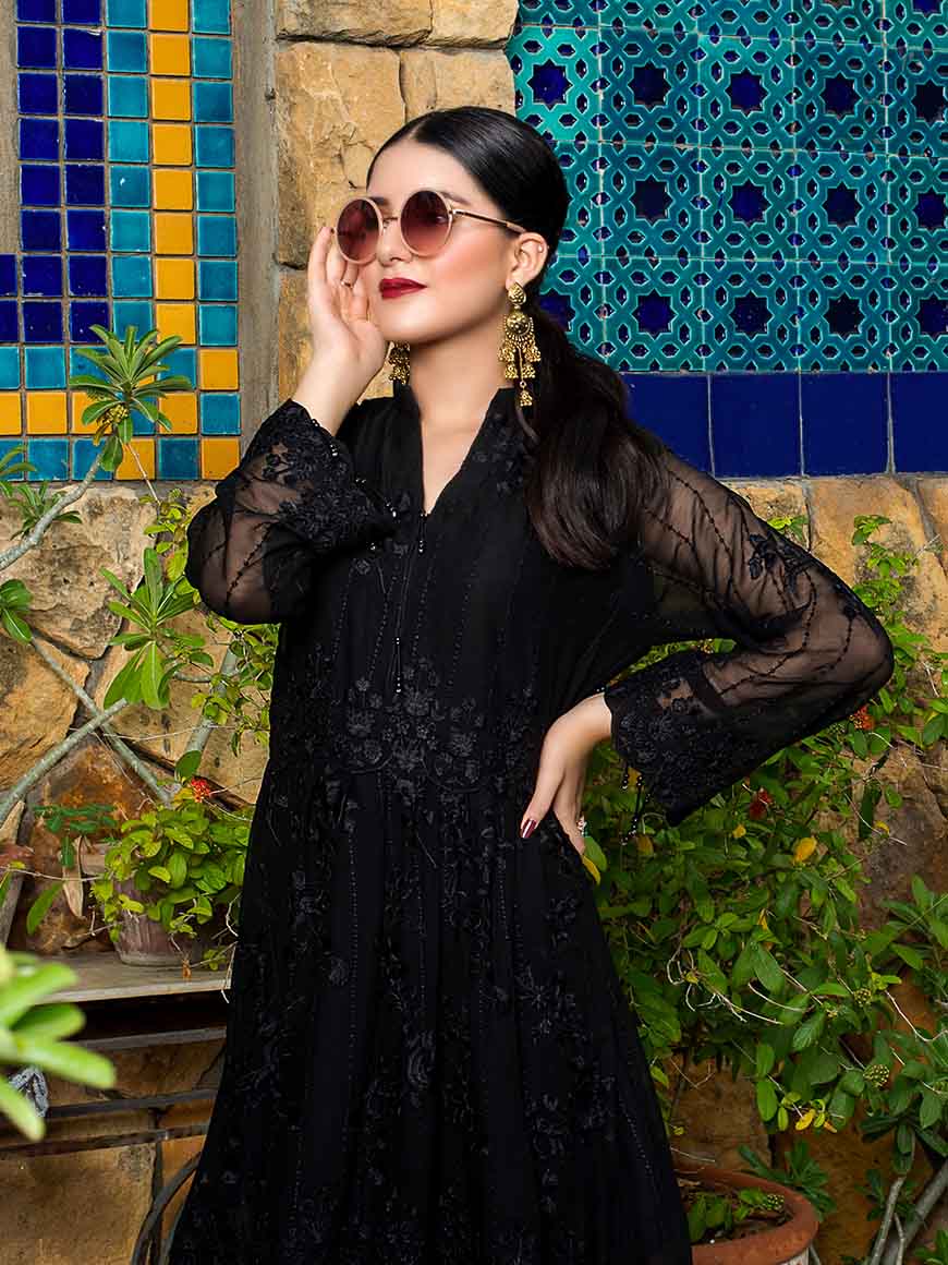 Zephyr Chiffon Embroidered Kurti 2 pcs-100% Original Guaranteed