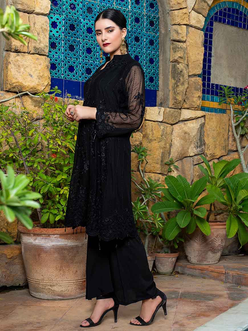 Zephyr Chiffon Embroidered Kurti 2 pcs-100% Original Guaranteed