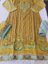 Pakistani Stitched Embroidery luxury  lawn Dresses Ready To Ship