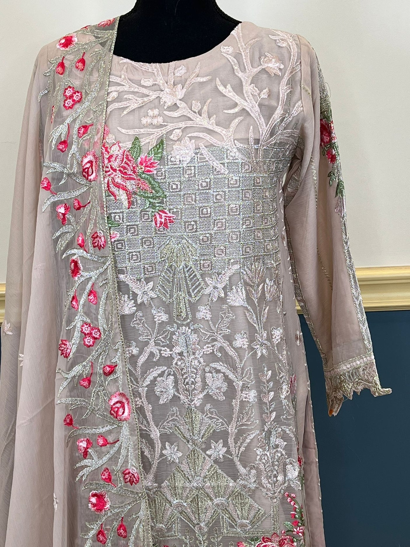 Pakistani Stitched Embroidery Party Wear Dresses Ready To Ship