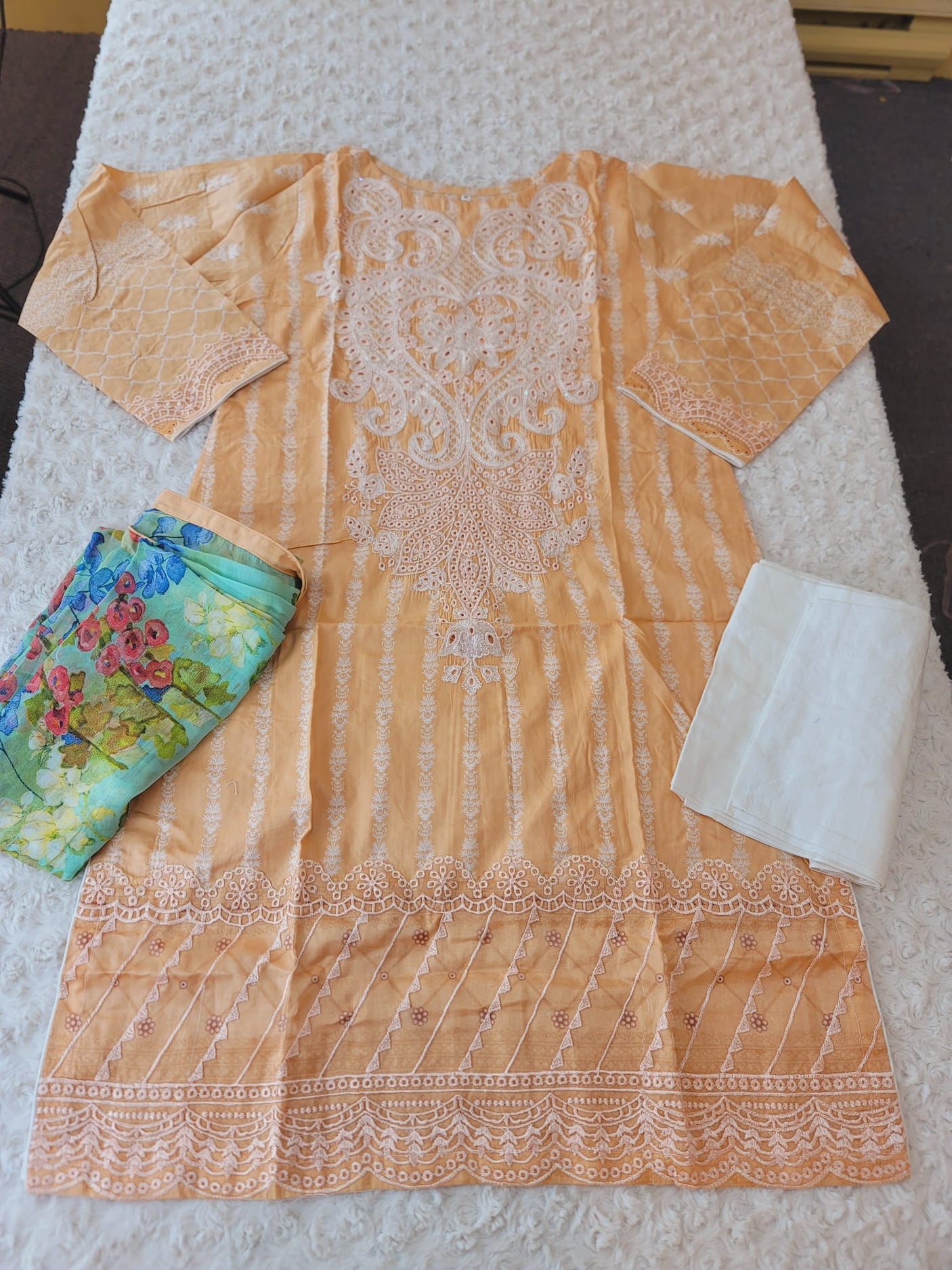 Pakistani Stitched lawn Embroidered Salwar kameez ready to ship