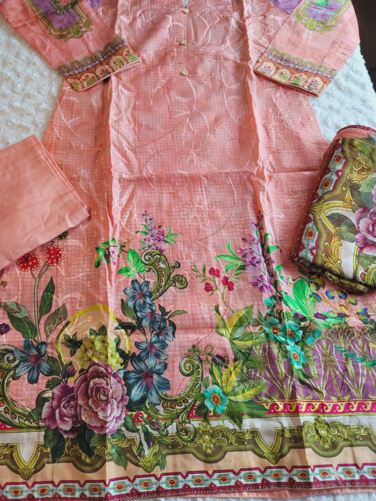 Pakistani Viscos Lawn Embroidered Salwar kameez Ready To Ship