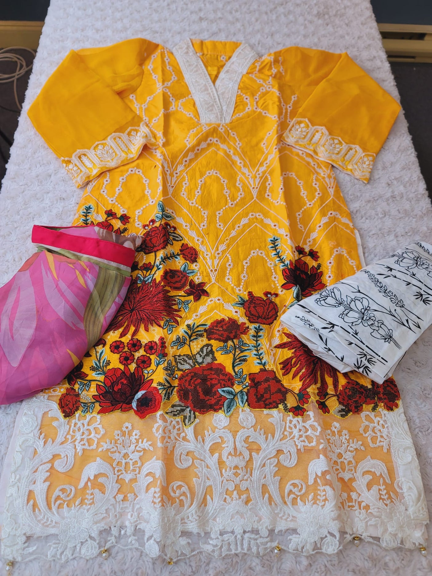 Pakistani Stitched Embroidery Lawn Suit Ready To Ship