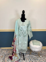 Pakistani Stitched Luxury Embroidered lawn Salwar kameez ready to ship