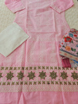 Indian Cotton Stitched Embroidery Suit Ready To Ship