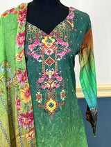 Pakistani Stitched lawn Embroidered Salwar kameez ready to ship