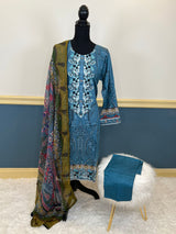 Pakistani Stitched lawn Embroidered Salwar kameez ready to ship