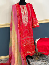 Pakistani Stitched lawn Embroidered Salwar kameez ready to ship