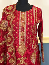 Pakistani Stitched Luxury Embroidered lawn Salwar kameez ready to ship