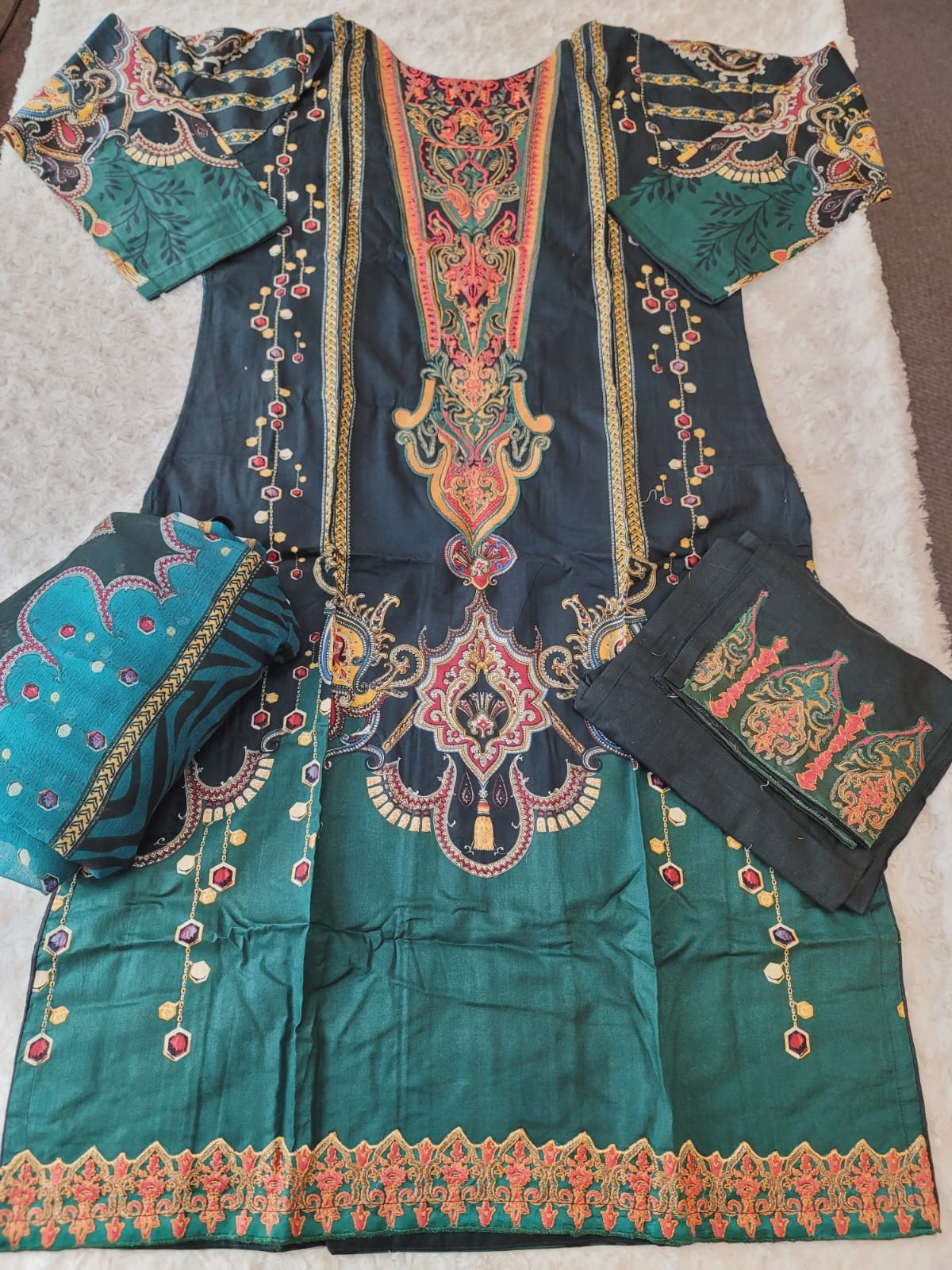 Pakistani stitched  lawn Embroidered Salwar kameez ready to ship