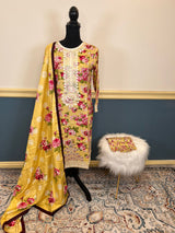 Pakistani linen Embroidered Salwar kameez Ready To Ship