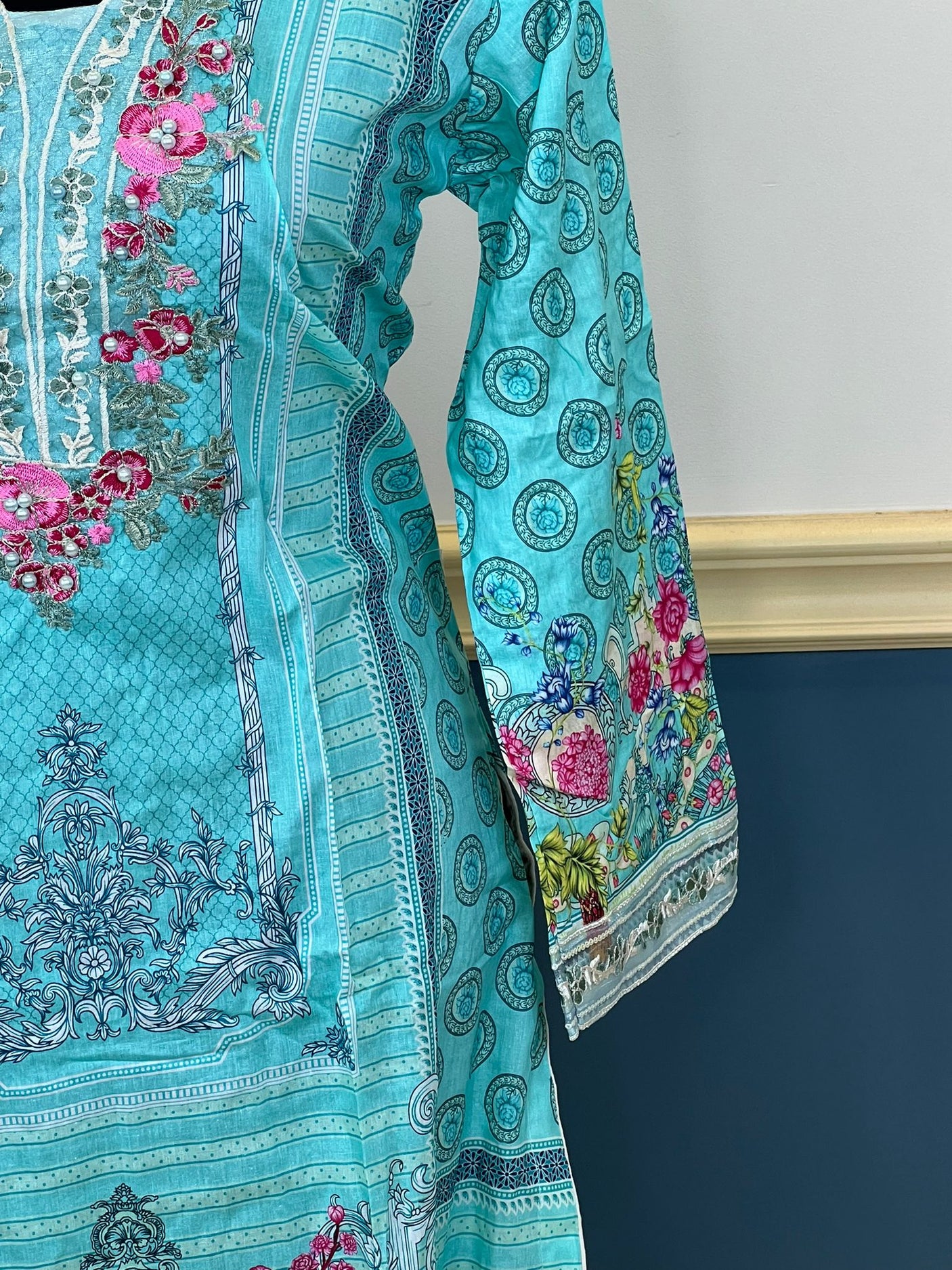 Pakistani Stitched lawn Embroidered Salwar kameez ready to ship